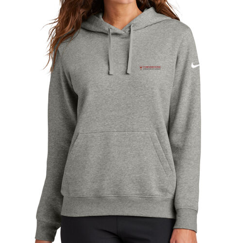 Cornerstone - Ladies Club Fleece Sleeve Swoosh Pullover Hoodie Thumbnail